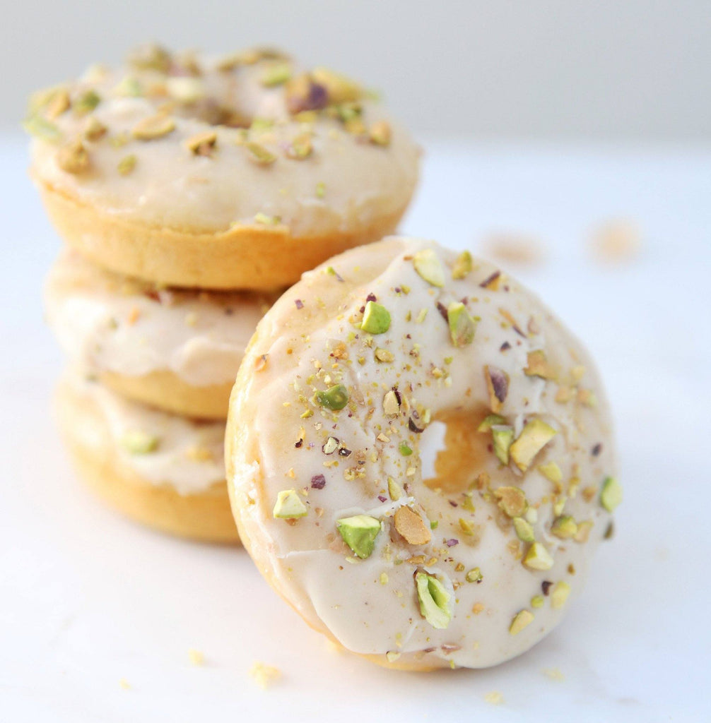 Brown Butter Pistachio Pancake Donuts