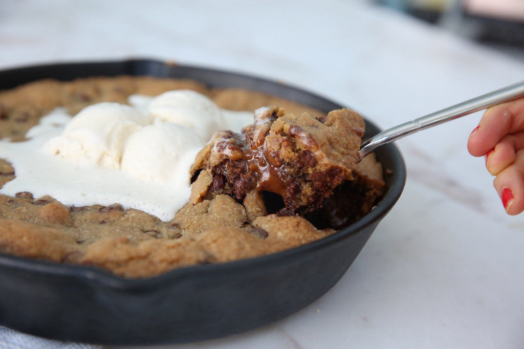 Caramel Chocolate Chippy Skillet Cookie