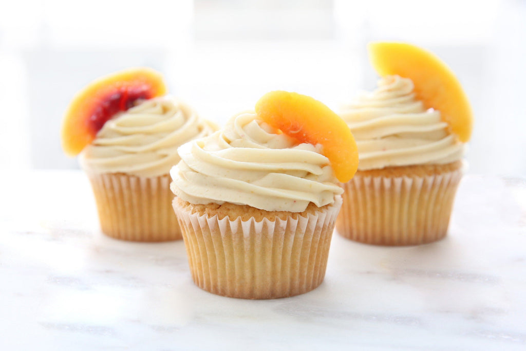 Peaches & Cream Cupcakes