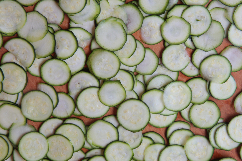 Sliced, Raw Zucchini